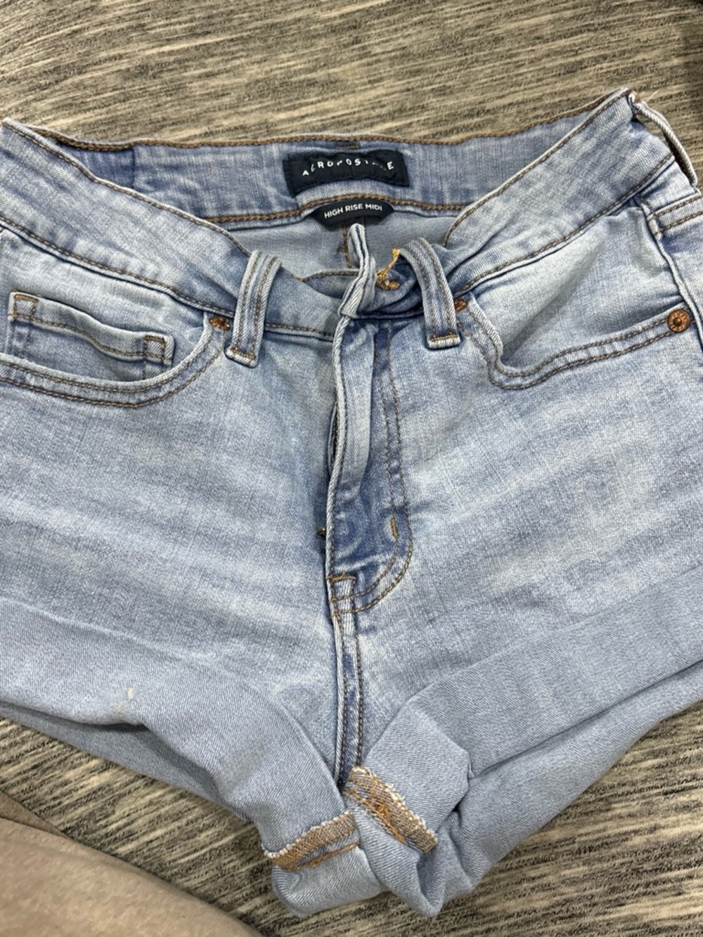 Aeropostale Women's High-Rise Light Blue Denim Shorts